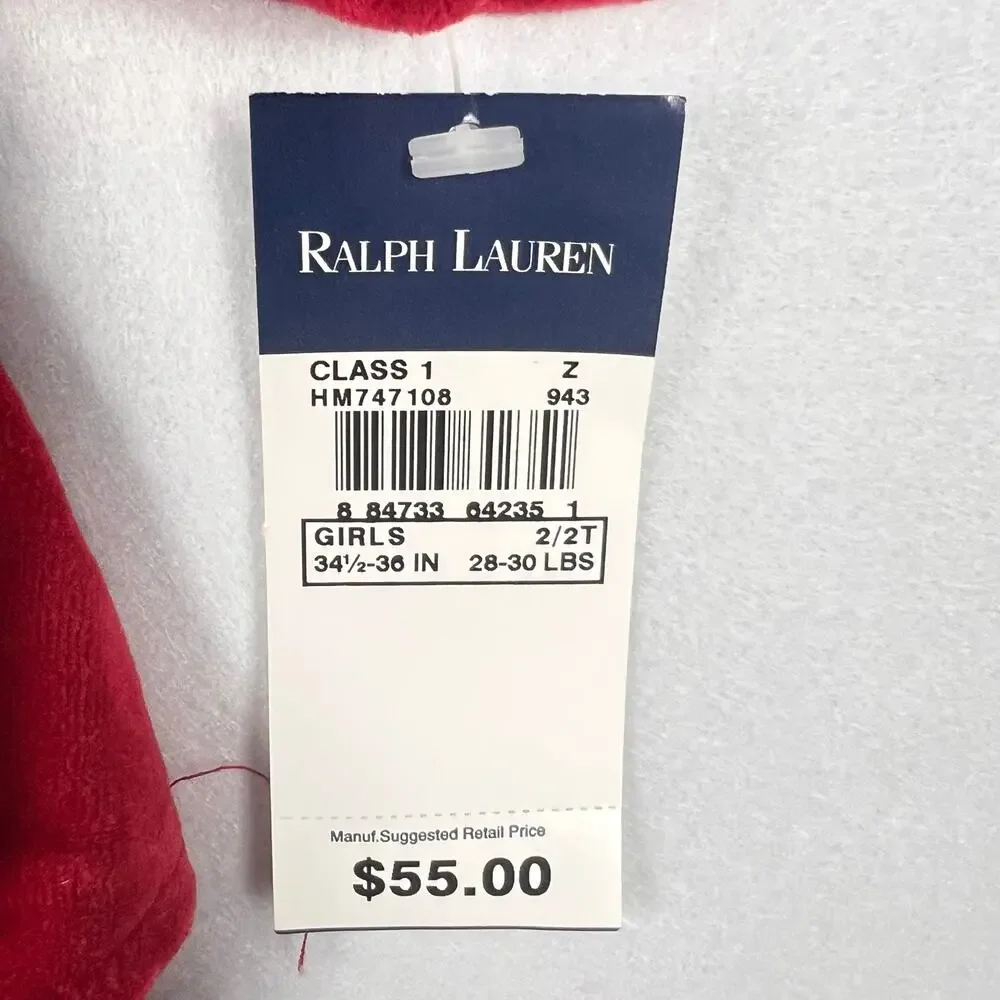 Ralph Lauren Vintage Girls Red Velvet Tiered Dress 2T NWT Holiday Christmas